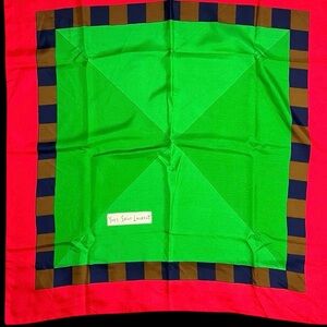 1960s Yves Saint Laurent Geometric Silk Scarf